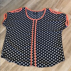 NEVER WORN BOBEAU BLACK AND ORANGE TOP